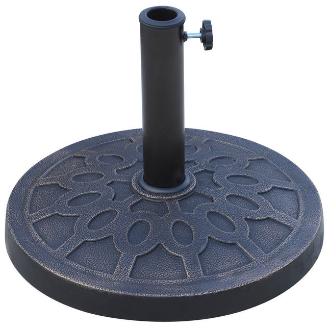 13kg Resin Garden Umbrella Stand for 38mm & 48mm Poles - Bronze Tone
