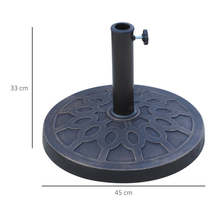 13kg Resin Garden Umbrella Stand for 38mm & 48mm Poles - Bronze Tone