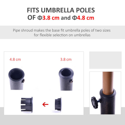 13kg Resin Garden Umbrella Stand for 38mm & 48mm Poles - Bronze Tone