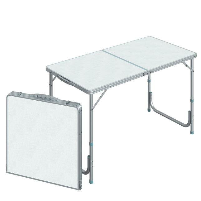 Portable Folding Aluminium BBQ Table for Camping and Picnics - Silver
