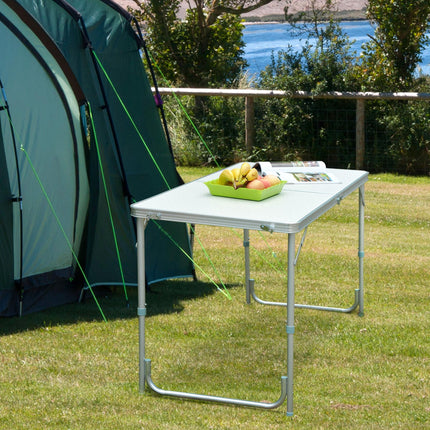 Portable Folding Aluminium BBQ Table for Camping and Picnics - Silver