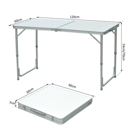 Portable Folding Aluminium BBQ Table for Camping and Picnics - Silver