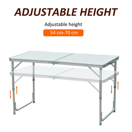 Portable Folding Aluminium BBQ Table for Camping and Picnics - Silver