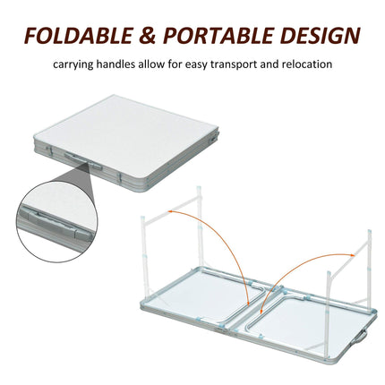 Portable Folding Aluminium BBQ Table for Camping and Picnics - Silver