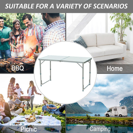 Portable Folding Aluminium BBQ Table for Camping and Picnics - Silver