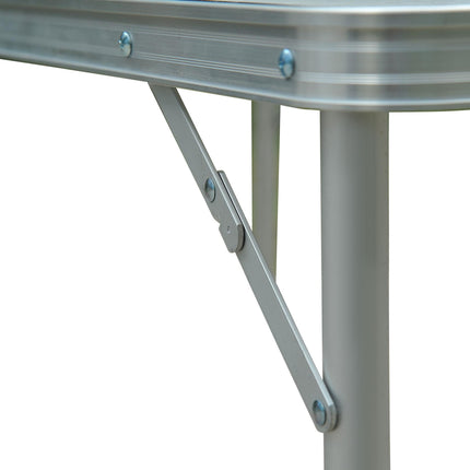 Portable Folding Aluminium BBQ Table for Camping and Picnics - Silver