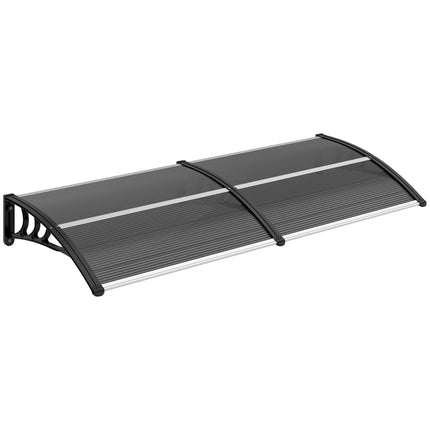 Outdoor Door Canopy Awning 196x75cm Rain Shelter for Front/Back Porch - Black