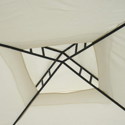 3 x 3 Meter Metal Gazebo with Mosquito Netting - Cream White