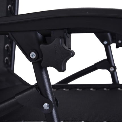 3 Piece Folding Zero Gravity Chair Set with Table and Cup Holders - Black