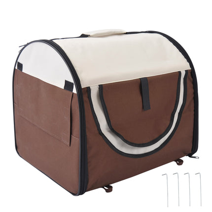 Folding Pet Carrier for Cats and Small Dogs 46x36x41 cm - Brown