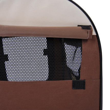 Folding Pet Carrier for Cats and Small Dogs 46x36x41 cm - Brown
