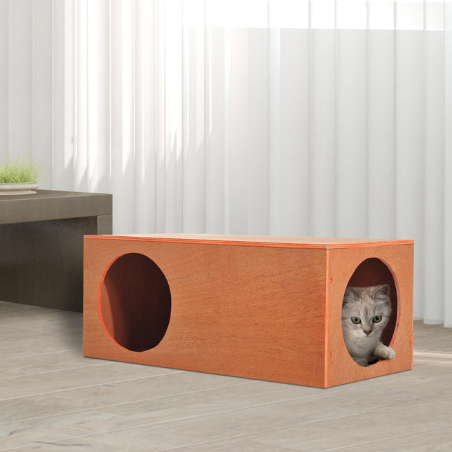 Outdoor Rabbit Hideaway Shelter Indoor Cat Tunnel Garden Kitty Box House Pet Hom