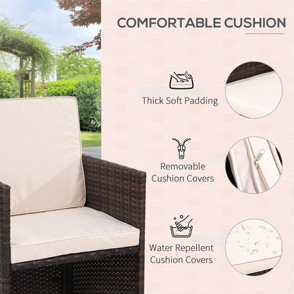 8 Seater Rattan Cube Garden Furniture Set, Rattan Dining Set with Cushions, Outd