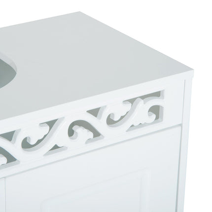 Bathroom Under Sink Storage Cabinet 2-Door Wooden Vanity Unit - White