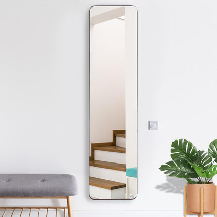 Full Length Free Standing & Wall Hanging Mirror 160x37cm - Black