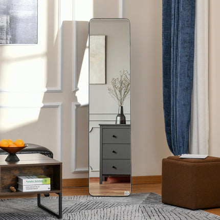 Full Length Free Standing & Wall Hanging Mirror 160x37cm - Black