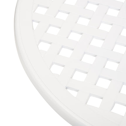 3PC Garden Bistro Set Round Table with 2 Chairs Aluminium - White