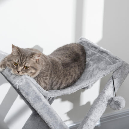 Two Tier Cat Tree for Indoor Cats Play Rest Activity Tower Plush Folding Relax C