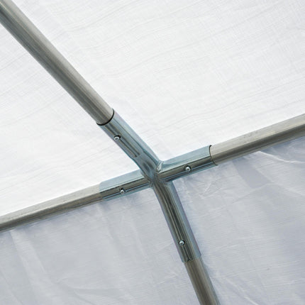 8m x 4m Garden Gazebo Tent with Steel Frame and Removable Walls - White