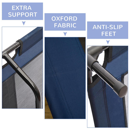 Elevated Portable Dog Bed with Sturdy Metal Frame Support - Blue