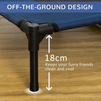 Elevated Portable Dog Bed with Sturdy Metal Frame Support - Blue