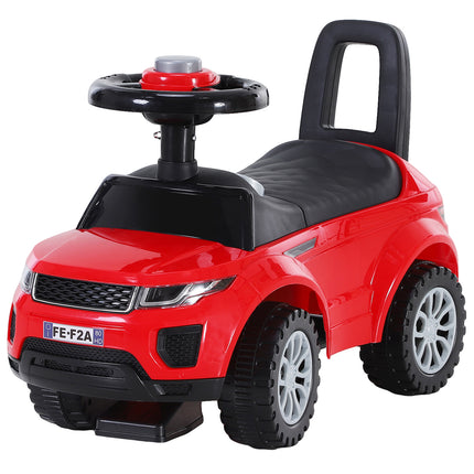 3-in-1 Toddler Ride On Car Foot-to-Floor Slider with Horn & Steering Wheel Manual with Storage - Red