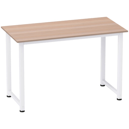 Computer Desk PC Writing Table with Adjustable Feet and Metal Frame - Oak White