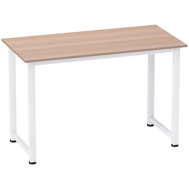 Computer Desk PC Writing Table with Adjustable Feet and Metal Frame - Oak White