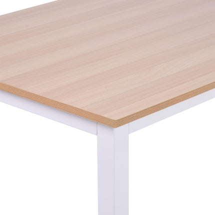 Computer Desk PC Writing Table with Adjustable Feet and Metal Frame - Oak White
