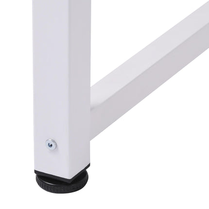 Computer Desk PC Writing Table with Adjustable Feet and Metal Frame - Oak White