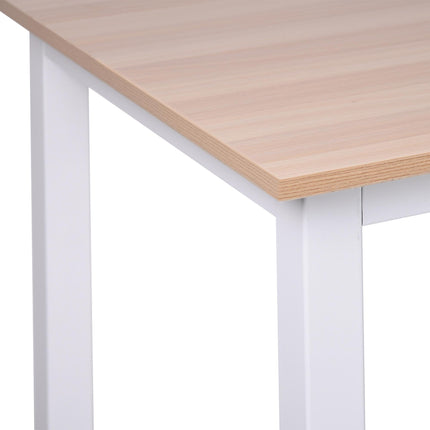 Computer Desk PC Writing Table with Adjustable Feet and Metal Frame - Oak White