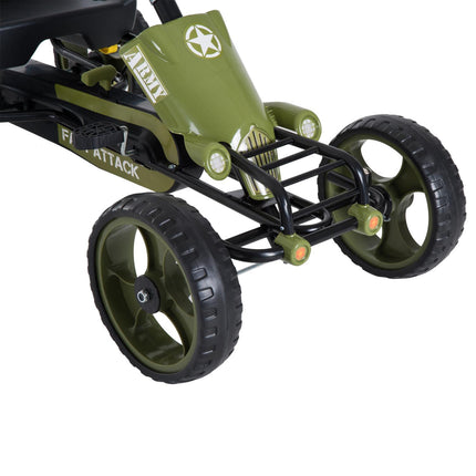 Kids Pedal Go Kart Ride On Racer with Adjustable Seat & Braking System - Green