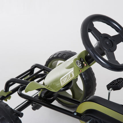 Kids Pedal Go Kart Ride On Racer with Adjustable Seat & Braking System - Green