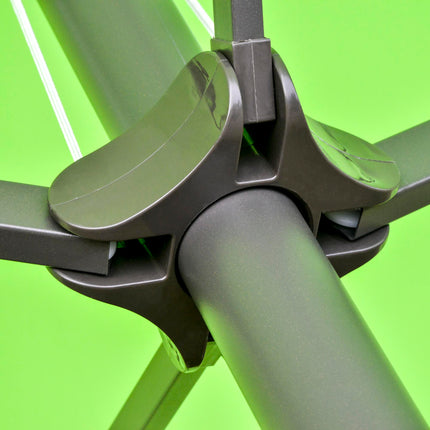 4.6m Double Canopy Garden Parasol with Cross Base - Green
