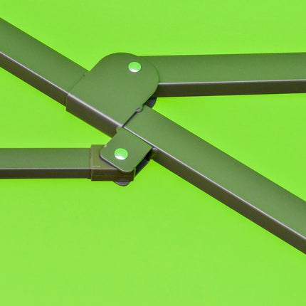 4.6m Double Canopy Garden Parasol with Cross Base - Green