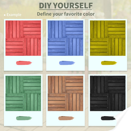 27 Piece Solid Wood Interlocking Deck Tiles Set 2.5㎡ - Brown