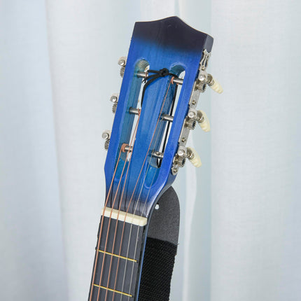 38in Beginner Cutaway Acoustic Electric Guitar with Case - Blue