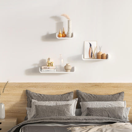 Floating Shelves, Set of 3 Wall Shelf, Shelves for Wall Invisible Mounting, Bedr