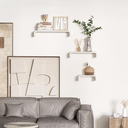 Floating Shelves, Set of 3 Wall Shelf, Shelves for Wall Invisible Mounting, Bedr