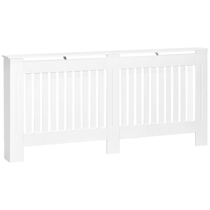Slatted Radiator Cover Cabinet 172L x 19W x 81H cm with MDF Lined Grill - White