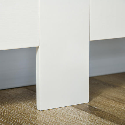 Slatted Radiator Cover Cabinet 172L x 19W x 81H cm with MDF Lined Grill - White