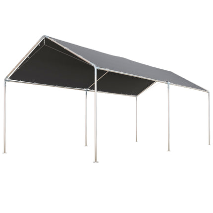 3 x 6m Heavy Duty Galvanised Steel Carport Shelter - Waterproof Grey