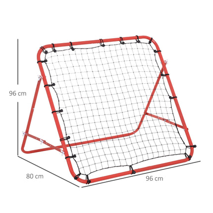 Rebounder Net with PE Mesh and Metal Tube Frame 96x80x96cm - Red and Black