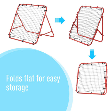 Rebounder Net with PE Mesh and Metal Tube Frame 96x80x96cm - Red and Black