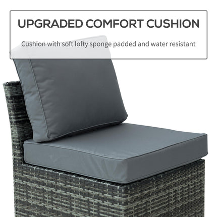 5 PCS Outdoor Rattan Wicker Sofa Sets Reclining Sofa Adjustable Canopy & Side Ta