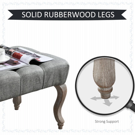 Tufted Upholstered Accent Bench Window Seat Bed End Stool Fabric Ottoman for Liv