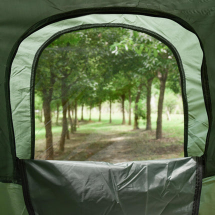 1 Person Foldable Camping Tent Set with Sleeping Bag, Air Mattress & Pillow - Green