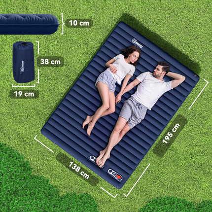 2 Person Self-Inflating PVC Camping Mattress - Green Durable Design