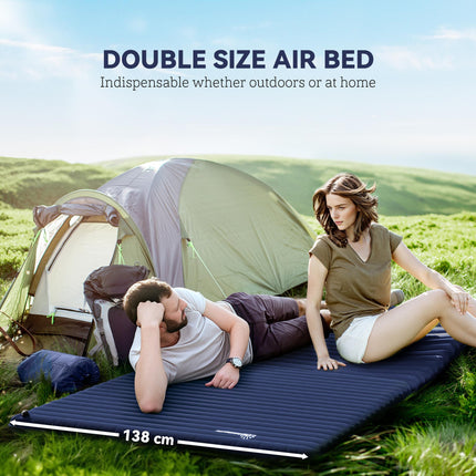 2 Person Self-Inflating PVC Camping Mattress - Green Durable Design