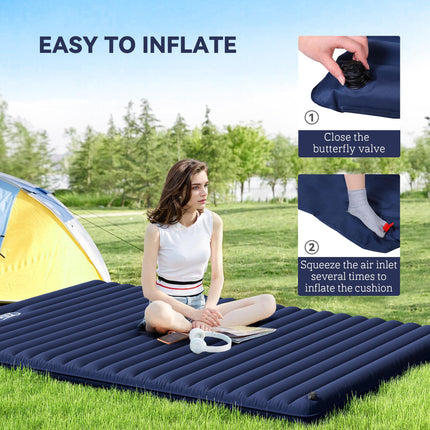 2 Person Self-Inflating PVC Camping Mattress - Green Durable Design